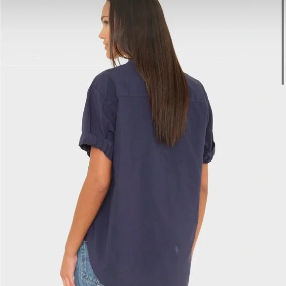 XiRENA Deep Blue Casual Button Down Shirt - Picture 4 of 7